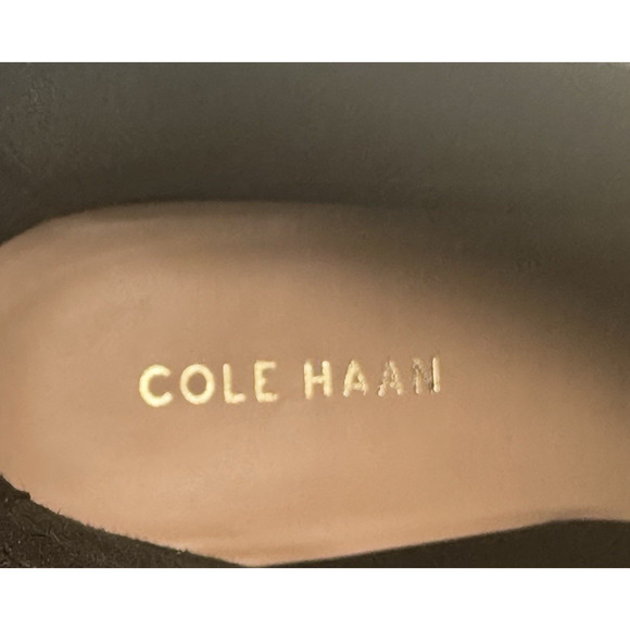 COLE HAAN Naia Black Leather Ankle Boot Bootie Womens Sz. 8.5B Side Zip New $200 - Picture 11 of 13